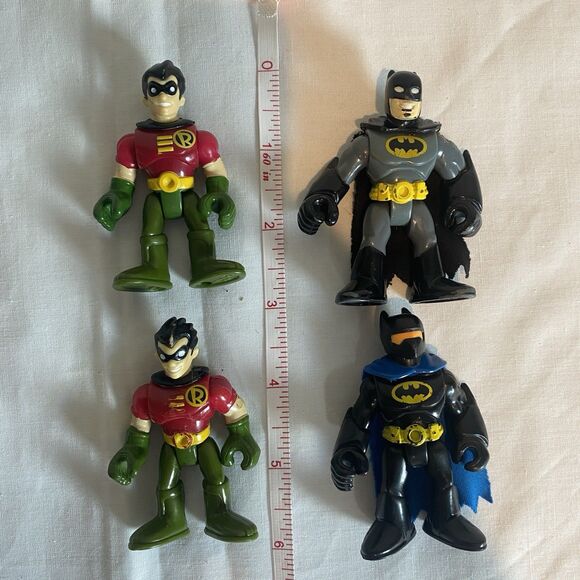 Batman And Robin 4 Figures 3” Tall *some Flaws-see Pics - Picture 1 of 12